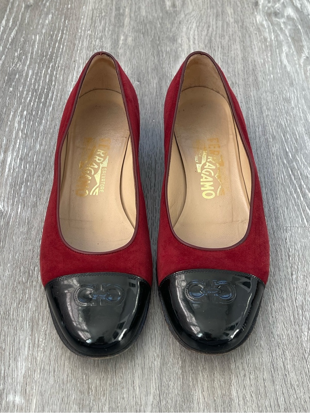 Salvatore Ferragamo Suede Calf Flats Shoes Size 7.5